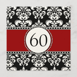 Invitaciones de cumpleaños número 60 de Black Dama