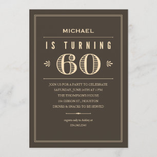 Invitaciones de cumpleaños número 60 para hombres