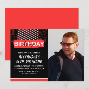 Invitaciones de cumpleaños número 66 para hombres 