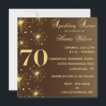 Invitaciones de cumpleaños número 70<br><div class="desc">Esta invitación es bastante elegante y combina perfectamente lo tradicional con lo contemporáneo.  Bellamente hecho en marrón y oro,  está esperando que usted lo personalizar fácilmente con su propia información.</div>