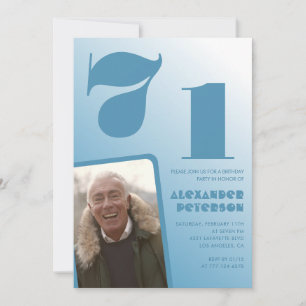 Invitaciones de cumpleaños número 71 con gradiente
