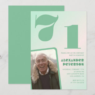Invitaciones de cumpleaños número 71 con gradiente
