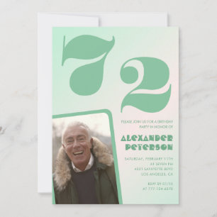 Invitaciones de cumpleaños número 72 con gradiente