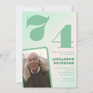 Invitaciones de cumpleaños número 74 con gradiente