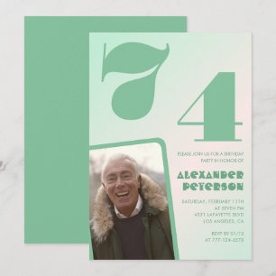 Invitaciones de cumpleaños número 74 con gradiente