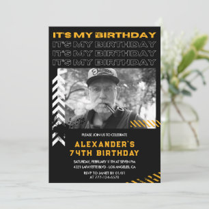 Invitaciones de cumpleaños número 74 para hombres