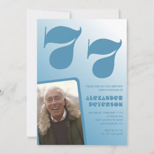 Invitaciones de cumpleaños número 77 con gradiente