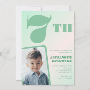 Invitaciones de cumpleaños número 7 con gradiente