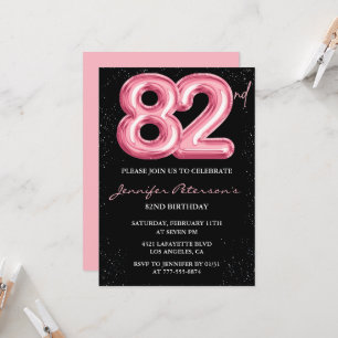 Invitaciones de cumpleaños número 82 de Black Pink