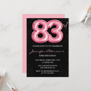 Invitaciones de cumpleaños número 83 de Black Pink