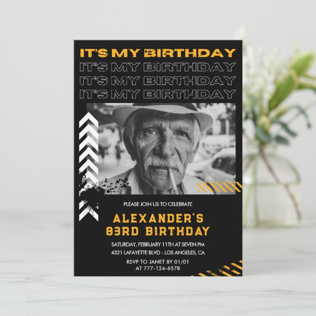 invitaciones de cumpleaños número 83 para hombres  (Anverso de pie)
