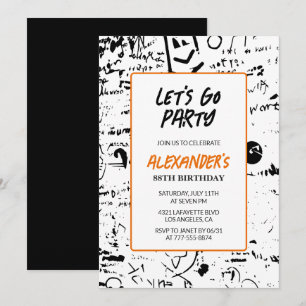 Invitaciones de cumpleaños número 88 estilo Grunge