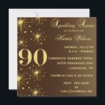 Invitaciones de cumpleaños número 90<br><div class="desc">Esta invitación a la fiesta de cumpleaños número 90 es bastante elegante,  con una perfecta combinación de tradición y modernidad.  Bellamente hecho en marrón y oro,  está esperando que usted lo personalizar fácilmente con su propia información.  ¡No olviden coordinar notas de agradecimiento!</div>