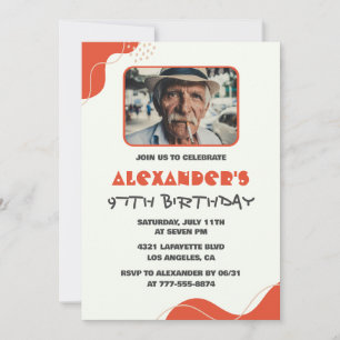 Invitaciones de cumpleaños número 97 de hombres ro