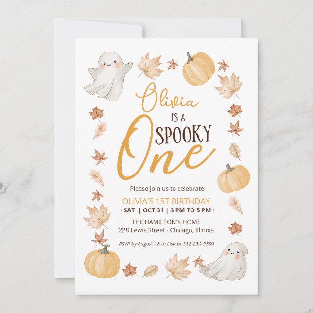 Invitaciones de cumpleaños número uno con temática (Anverso)