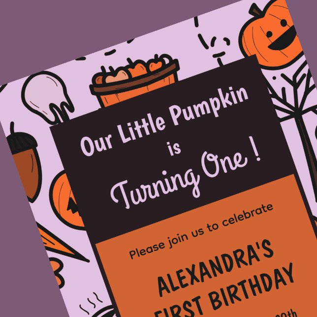 Invitaciones de cumpleaños número uno de Halloween (Halloween-1st-birthday-invitations-fall-pumpkin-1)
