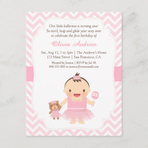 Invitaciones de Cumpleaños Número Uno de Niña Bail