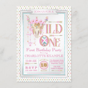 Invitaciones de cumpleaños número uno para niñas B
