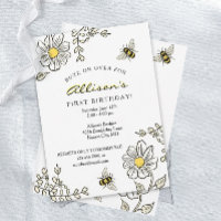 Invitaciones de cumpleaños para abejas ocupadas