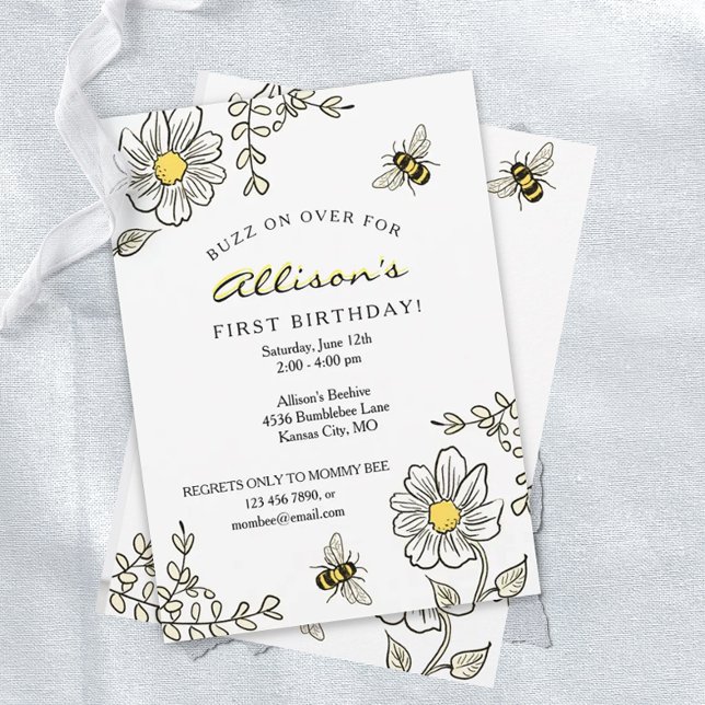Invitaciones de cumpleaños para abejas ocupadas (Subido por el creador)