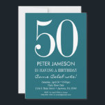 Invitaciones de cumpleaños para adultos verde azul<br><div class="desc">Una invitación verde azulada,  sencilla y moderna,  turquesa y blanca de cumpleaños para un hito o cualquier cumpleaños de edad. Esta invitación es para cualquier edad,  incluyendo hitos: 18.º 21.30.35.º 45.º 55.º 60.º 65.º 70.º 75.º 85.º 90</div>