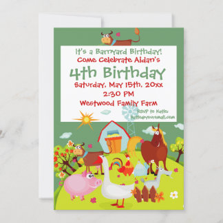 Invitaciones de cumpleaños para animales de granja