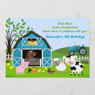 Invitaciones de cumpleaños para animales de granja