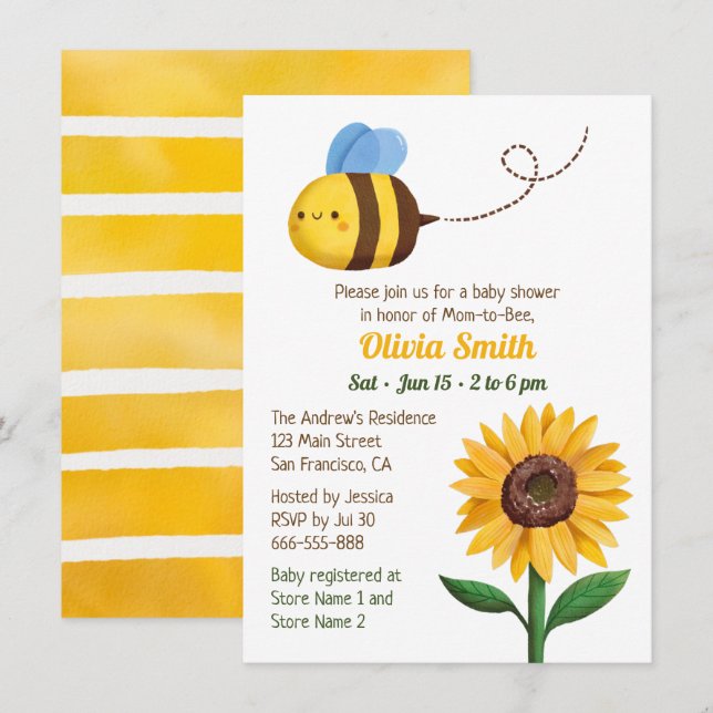 Invitaciones de Cumpleaños para Baby Shower de Abe (Anverso / Reverso)