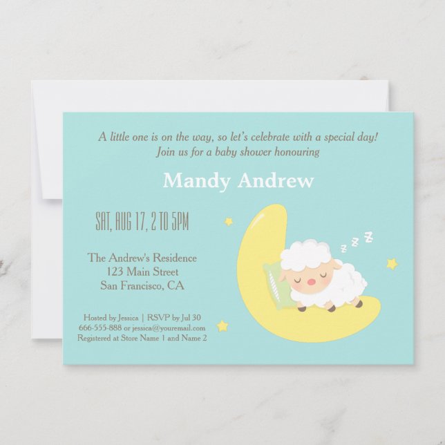 Invitaciones de Cumpleaños para Baby Shower de Cor (Anverso)
