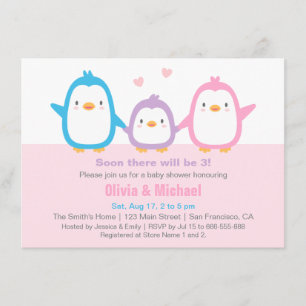 Invitaciones de Cumpleaños para Bebé de Pingüino d