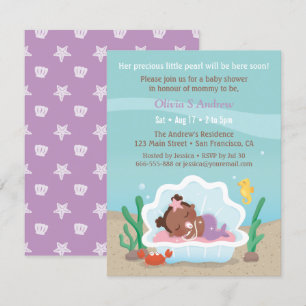 Invitaciones de Cumpleaños para Bebé de Sirena Afr