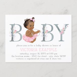 Invitaciones de Cumpleaños para Bebé Niña Étnica c