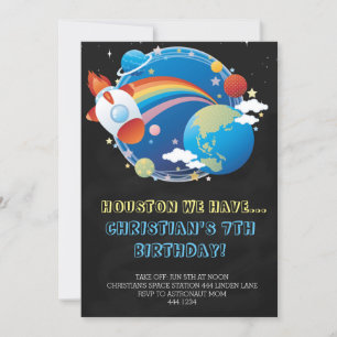 Invitaciones de cumpleaños para buques de cohetes