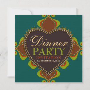 Invitaciones de cumpleaños para cena de diosa bohe