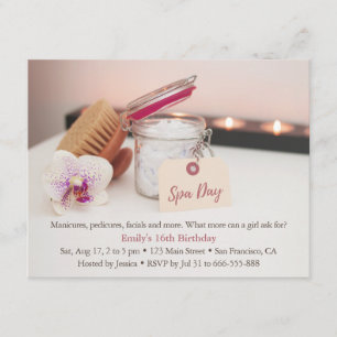 Invitaciones de cumpleaños para chicas en Spa Rela
