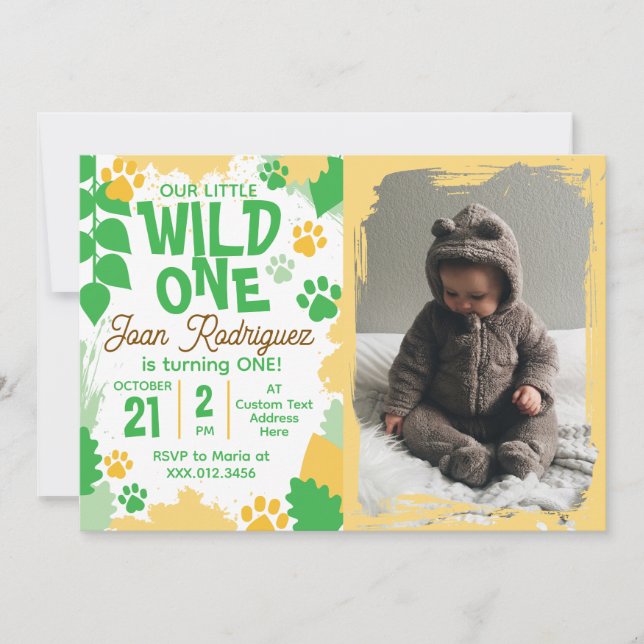 Invitaciones de cumpleaños para el 1er cumpleaños  (Anverso)