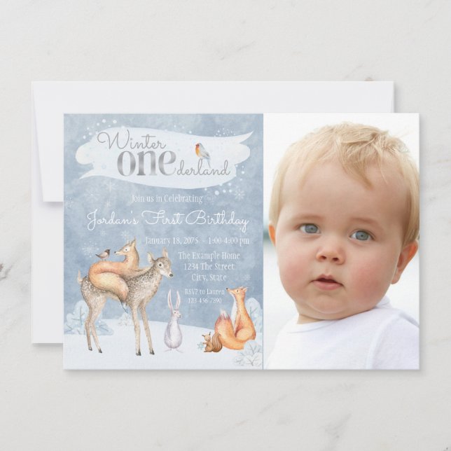 Invitaciones de cumpleaños para el 1er cumpleaños  (Anverso)