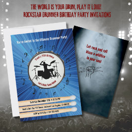 Invitaciones de cumpleaños para el baterista defin