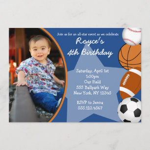 Invitaciones de cumpleaños para el béisbol deporti