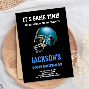 Invitaciones de cumpleaños para el fútbol azul neg