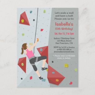 Invitaciones de cumpleaños para escalada en roca d