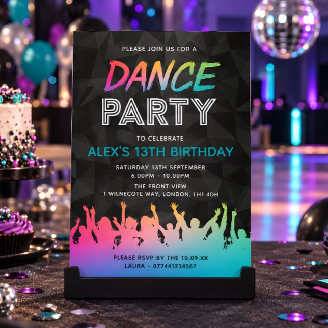 Invitaciones de cumpleaños para fiesta de baile (Subido por el creador)