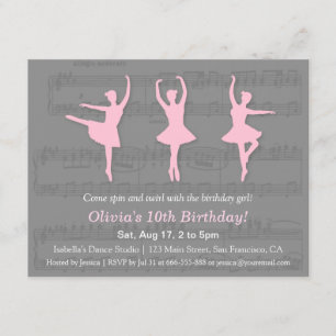 Invitaciones de cumpleaños para fiesta de baile de