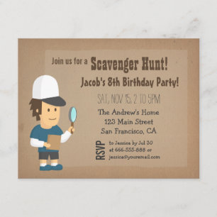 Invitaciones de cumpleaños para fiesta de búsqueda