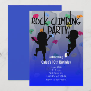 Invitaciones de cumpleaños para fiesta de escalada