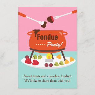 Invitaciones de cumpleaños para fiesta de fondue S
