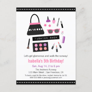 Invitaciones de Cumpleaños para Fiesta de Moda de