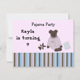 Invitaciones de cumpleaños para fiesta de pijamas