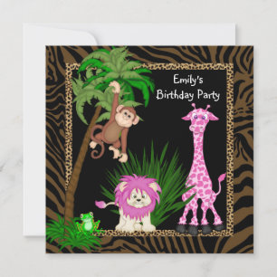 Invitaciones de cumpleaños para fiesta de safari e