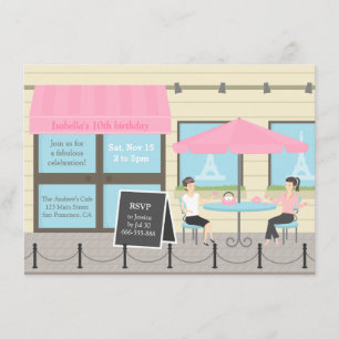 Invitaciones de cumpleaños para French Cafe Paris